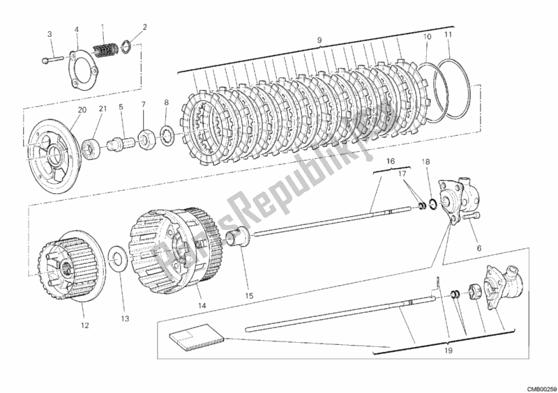 Toutes les pièces pour le Embrayage du Ducati Multistrada 1200 ABS USA 2010